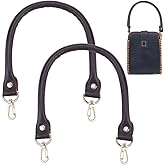PH PandaHall 2 Pack Leather Short Strap 15.7" Leather Replacement Handle Handbag Shoulder Bag Purses Strap with Golden Swivel Buckles, Coconut Brown