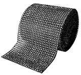 Black Diamond Sparkling Rhinestone Bling Wrap Ribbon Bulk DIY Roll for Event Decorations, Wedding Cake, Bridal/Baby Shower, Birthdays, Arts & Crafts Vase & Party Decorations - 30 Ft - 1 Roll