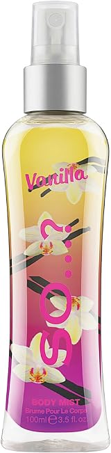 SO Vanilla Body Mist Fragrance Spray Women Travel Size 100ml Sweet Scent Vegan