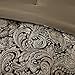 Comfort Spaces Charlize 5 Piece King Size Comforter Set Paisley Jacquard Bedding, Black and Gold