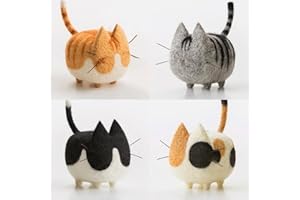Truslin Needle Felting Kit, DIY Crafts for Adults Women, Hobby Kit with Felting Supplies,Felting Needles, Felting Wool and Tools for Beginners, Adult Craft Kits, Faceless Cat 4pcs