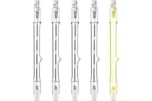 Jaenmsa R7S 150W Halogen Light Bulbs 118mm, 150 Watt J Type T3 Bulbs 120V, 4.6 Inch R7S Halogen Work Light Bulb with Double Ended Light Bulbs for Work, Security, Landscape Lights, Dimmable,5 Pack
