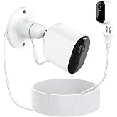 Charging Cable with Mount for Arlo Essential Security Camera 2K/HD and Arlo Pro 5S/Pro 4, 25ft Weatherproof Power Cable with Adjustable Bracket for Continuous Power Supply, White