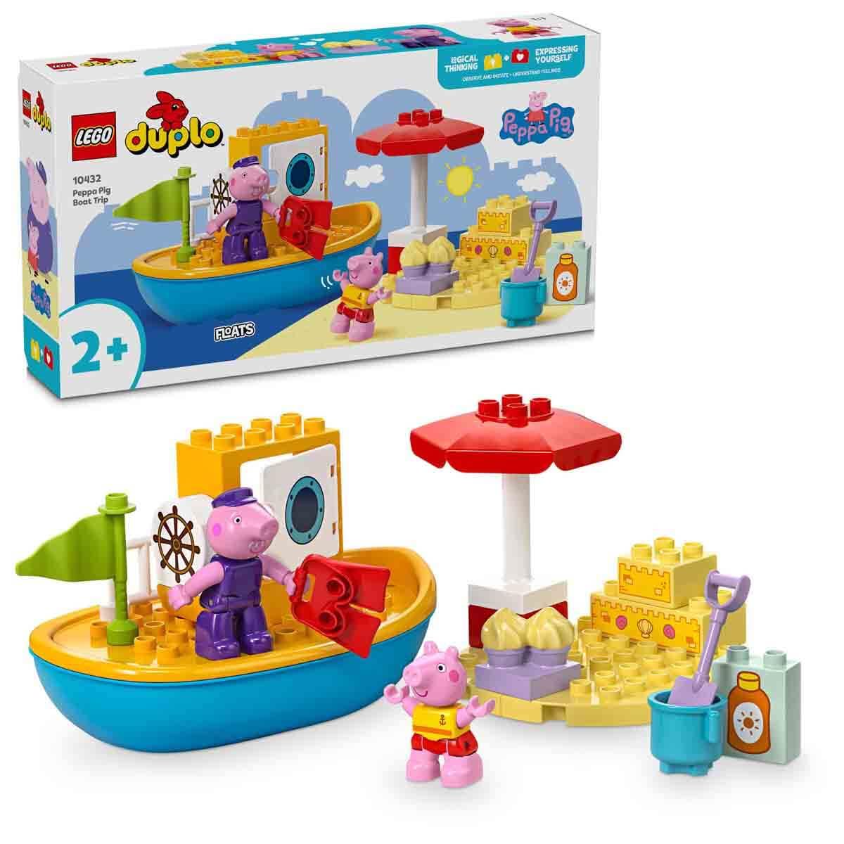 LEGO DUPLO Peppas Bootsausflug: Spielset mit Spielzeugboot zum Bauen und Umbauen mit 2 Figuren, kreatives Spielzeug, Geschenk-Idee für Kinder ab 2 Jahren, Jungen und Mädchen 10432
