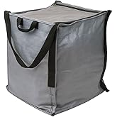 DURASACK Heavy Duty Storage Tote Bag with Zipper Top 22-Gallon Rugged Woven Polypropylene Moving Bag, Reusable Self-Standing Design, Holds up to 500 Pounds, Single, Gray