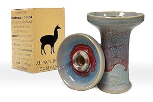 Premium Ceramic Hookah Bowl Made by Alpaca Bowl - Rook – Hookah Head Bowl Premium Shisha Bowl Phunnel Hookah Bowls for Smoking with Hookah - Hookah Top Bowl (Pink White)