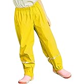 Boys Girls Waterproof Rain Pants Unisex Kids Rain Pants Children Rainwear Waterproof and Windproof 1-2 Years Yellow