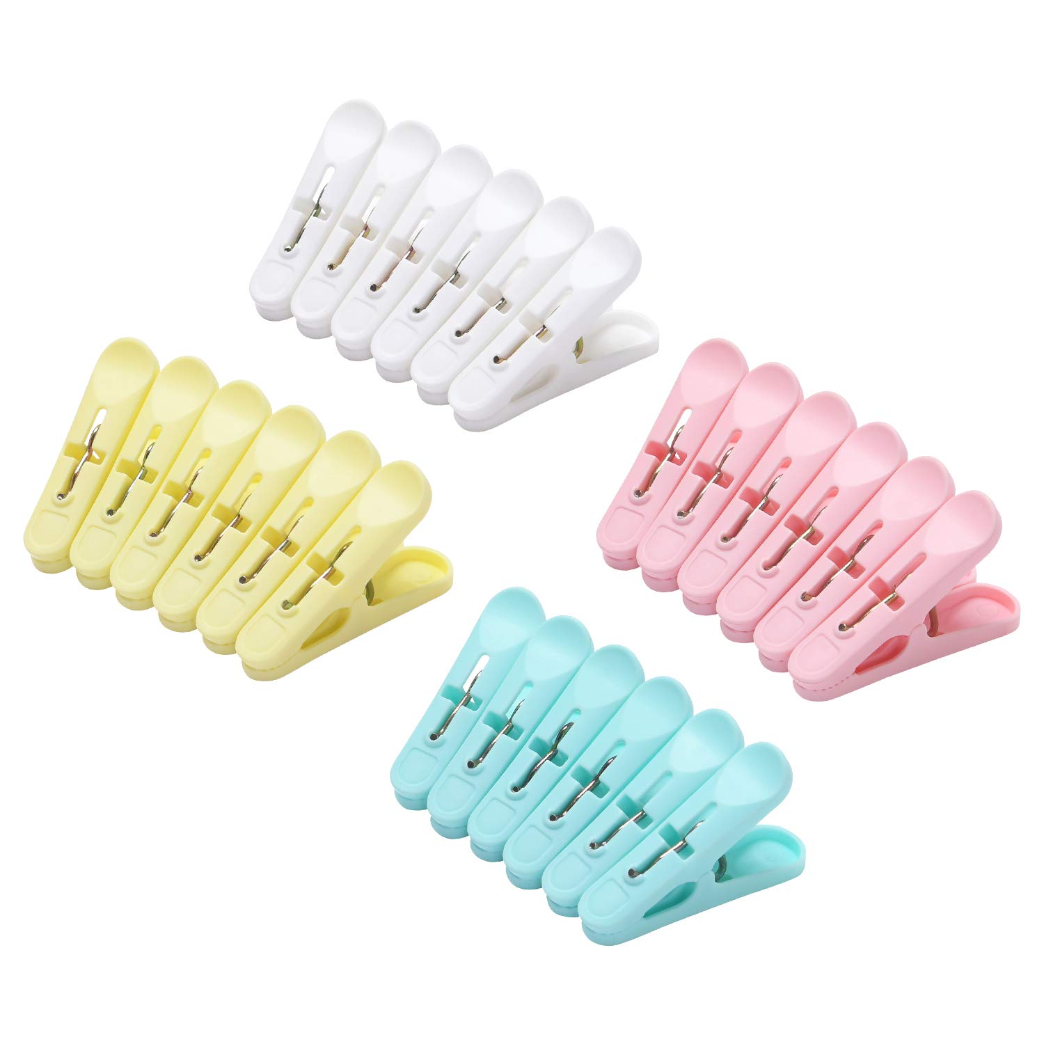 URAQT Clothes Pegs for Washing Line, 24 Pcs Small Photo Pins Clothes Clips Towel Clips, Colorful Strong Grip Pegs for Clothes, Socks, Towel and Photos