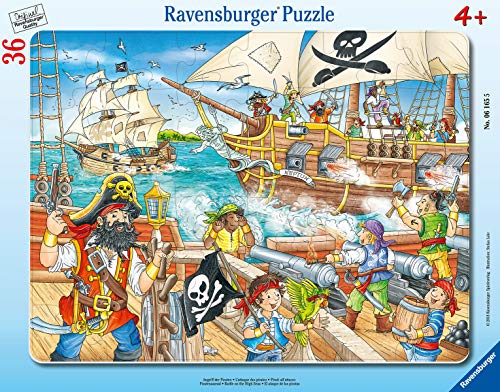 Ravensburger Kinderpuzzle - 06165 Angriff der Piraten - Rahmenpuzzle für Kinder ab 4 Jahren, mit 36 Teilen