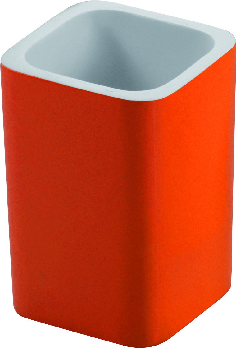 Gedy Arianna Glass, Resin, Orange, 7.5 x 7.5 x 11 cm