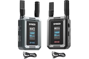 Synco Xvision Wireless Video Transmission System - 300M HD 1080P 60fps HDMI Transmitter & Receiver | 40ms Latency for Real-Time Monitoring | Ideal for Live Streaming, Filming & TVC (1 TX + 1 RX)