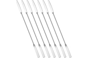 Andibro 7 Pcs Small Metal Spatula, 6"Lab Spatula Double Ended with Square Stainless Steel Mini Square/Round End for Mixing Cosmetics Kitchen Laboratories