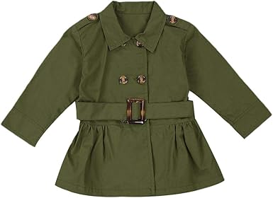 Amazon Com Baby Girl Winter Overcoat Jacket Solid Color Long Sleeve Windbreaker Coat One Piece Trench Coats Clothes Outfits Clothing