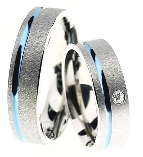 Partnerringe Freundschaftsringe Eheringe Titan Blau ERB13ZRF20W