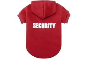 BINGPET Security Dog Hoodies Puppy Sweater Cold Weather Dog Coats Soft Brushed Fleece Pet Clothes Hooded Sweatshirt for Dog Cat