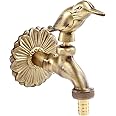 Renovators Supply Manufacturing Outdoor Faucet 4.5 in. Brass Outside Faucet with Bird Shaped Bibcock Decorative Garden Faucet