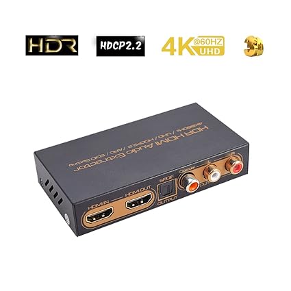 HDR HDMI Audio Extractor Splitter 4K@60Hz/UHD/hdcp2.2/ARC/EDID | HDMI Convertir  HDMI/Toslink/Coaxial/RCA(L/R) Audio Out PS4P