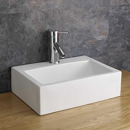 Clickbasin Barletta 430mm By 325mm Rectangular White Ceramic