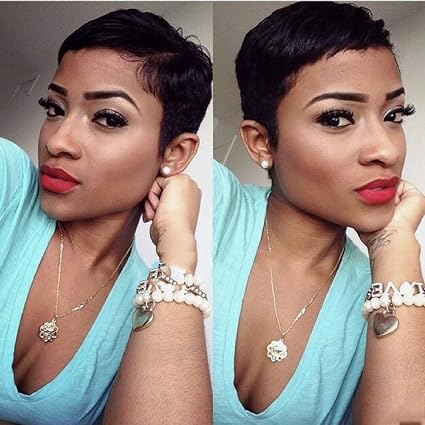 Amazon Com Ruisenna Short Black Pixie Cut Wigs Short Synthetic