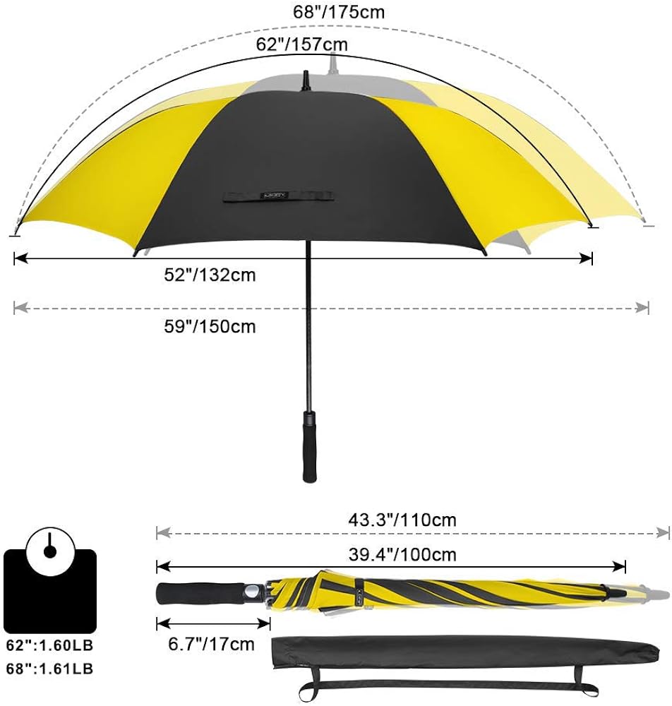 G4Free 62/68Inch Extra Large Oversized Golf Umbrella Heavy Duty Big Long Umbrella Automatic Open Windproof Waterproof Stick Rain Umbrellas for Men Women : Sports & Outdoors