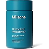 MDacne DIM Skin Clearing Supplements (30 Vegan Capsules) - for Acne Treatment, Estrogen Balance, Hormone Menopause Relief & Bodybuilding, Cruciferous Extract & Bioperine (30 Count (Pack of 1))