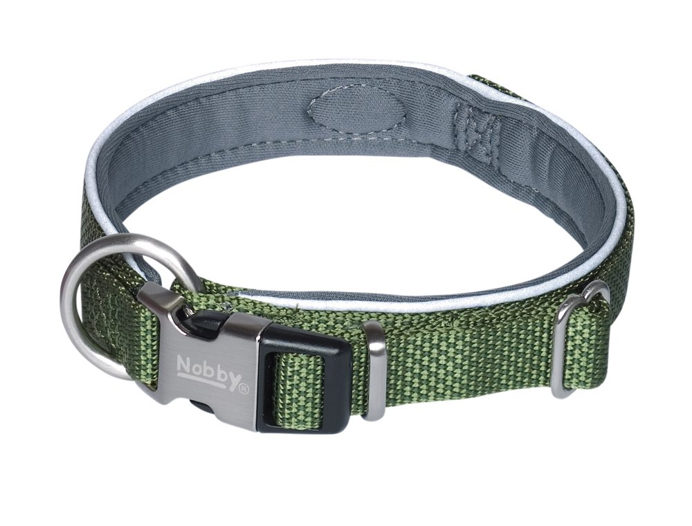 Nobby Collar "Classic Preno Royal" 80631-79, olive green, M-L (neck circumference 45-55 cm)
