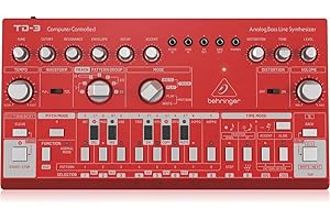 Behringer TD-3-RD Analog Bass Line Synthesizer with VCO, VCF, 16-Step Sequencer, Distortion Effects and 16-Voice Poly Chain