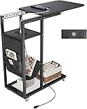 Colima C Shaped End Table with Charging Station