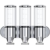 YIAOZ 3 in 1 Chamber Wall Mounted BathroomShower Pump Dispenser,Dispensers for The Shower,Shampoo and Conditioner Dispenser,S