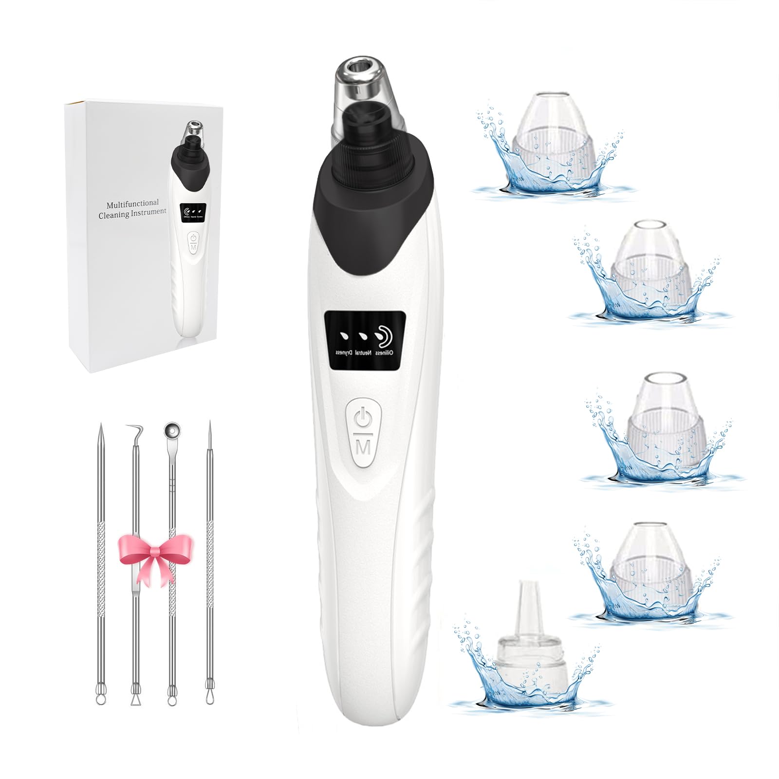 Photo 1 of 2025 Blackhead Remover Pore Vacuum,Facial Pore Cleaner-5 Suction Power,5 Probes,USB Rechargeable Blackhead Vacuum Kit Electric Acne Extractor Tool for Adult