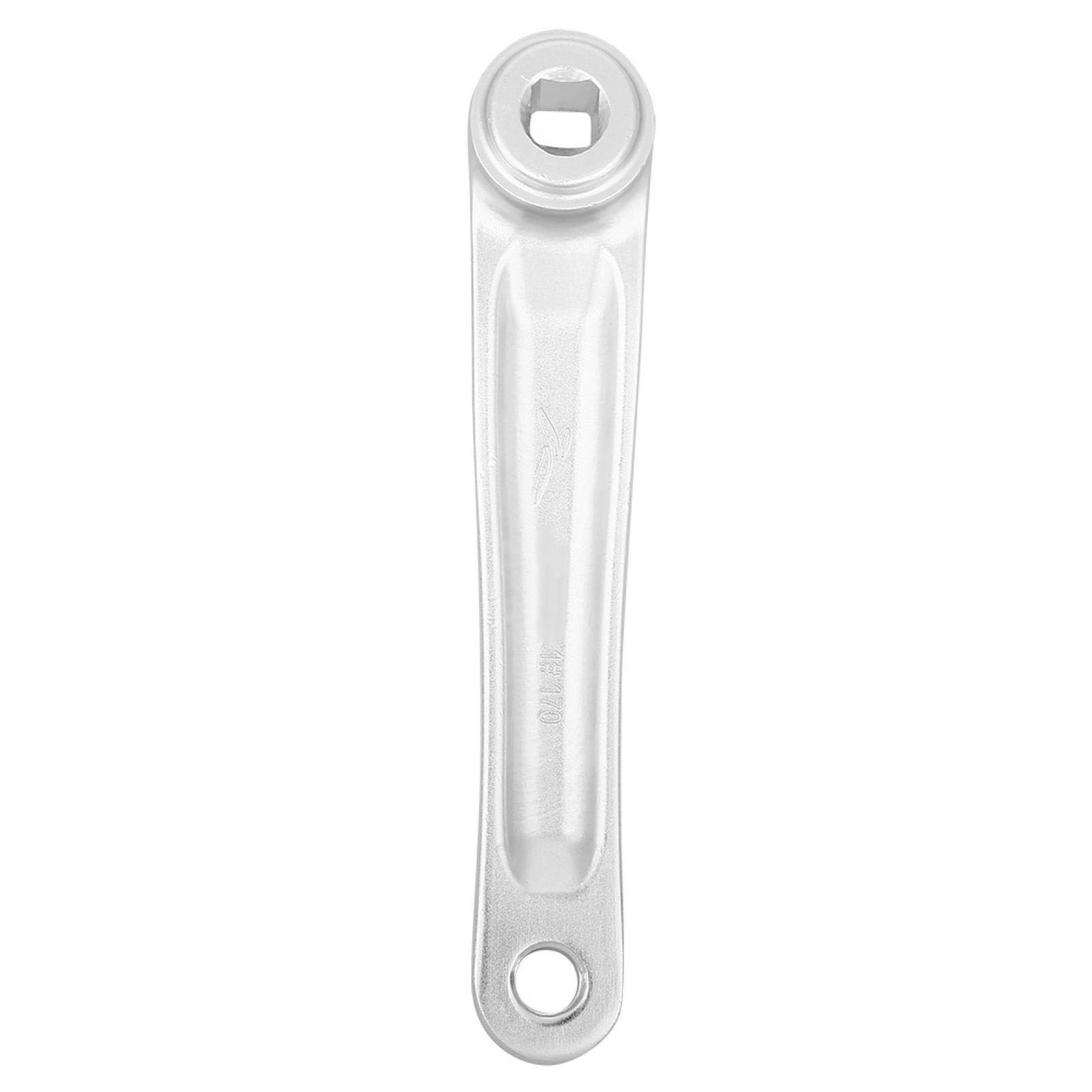 Demeras 170mm Aluminum Alloy Crank Bike Crank Arm Left Single Chain Crank Arm for Bicycle Mountain Road Bike Available in Square and Rhombic Hole(Silver-Square Hole)