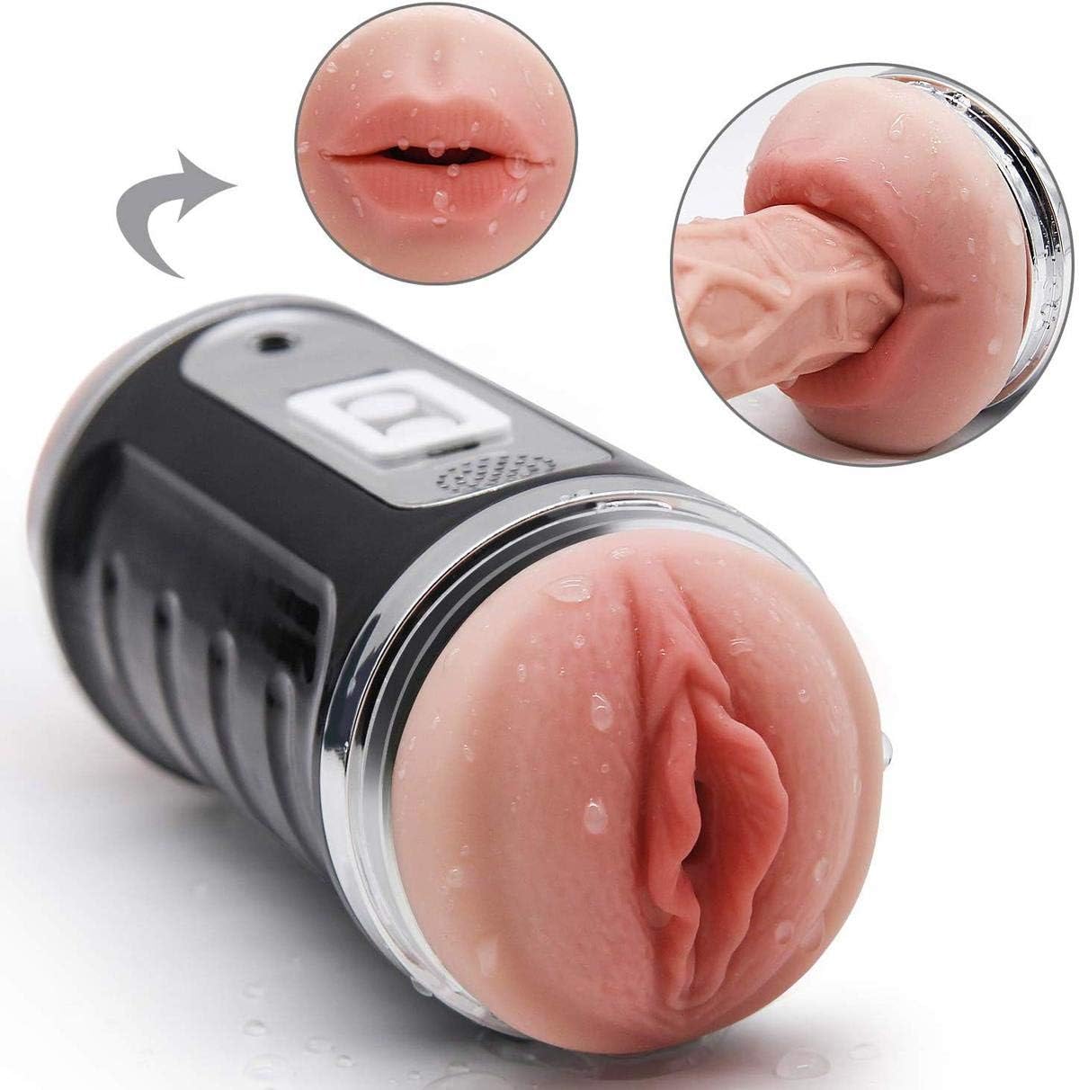 QBHINQ Automatic Piston Cup Sucking Electronic Rotating Massage Cup Sexy Underwear for Men Pocket Puss-ey Stroker, USB Charging Pussy Male Strong Auto Sucking Vibration Toys for Men