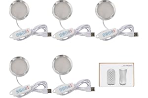 BambooSegD 5PCS LED Lamp Kit 001 Three Colors for Bambu Lab H2D/X1/P1P/A1 mini Makerworld for anycubic Makeronline 3D Printer Light DIY Hardware Model Spare Parts 5V USB Powered, 3000K Warm Light