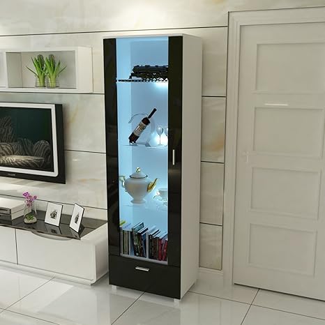 Puao Tall Display Cabinet High Gloss Glass Display Cabinet 4