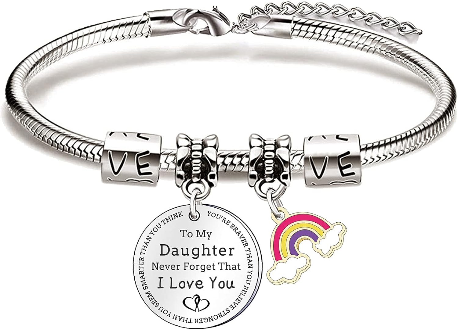 Daughter Gifts Daughter Bracelet Adjustable Charm Bracelet Bangle Gifts