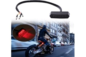 DREAMIZER Motorcycle Mini Tail Light LED Blinker License Plate Light Auxiliary Indicator Light Black for Electric Bike Bobber Roller Quad and ATV