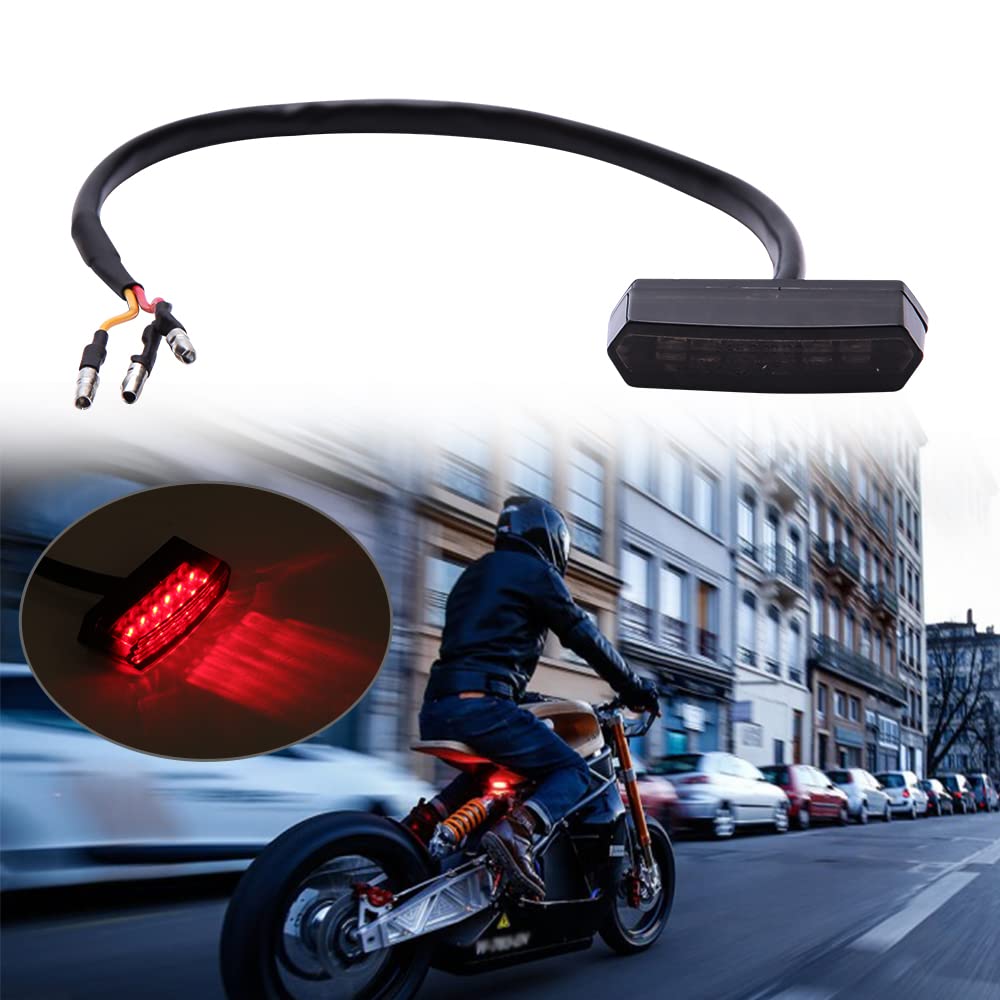 Photo 1 of DREAMIZER Motorcycle Mini Tail Light LED Blinker License Plate Light Auxiliary Indicator Light Black for Electric Bike Bobber Roller Quad and ATV