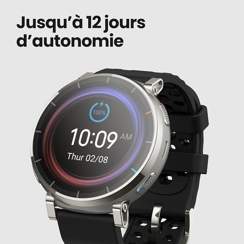 Active 3 Premium Montre Connectée GPS pour Running, 45mm, Écran AMOLED 1,32" en Saphir, Autonomie 12 Jours, 4 Go de Stockage, NFC, Cartes Hors Ligne, 170+ Modes Sport, pour Android & iPhone