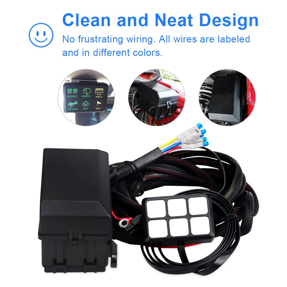 WATERWICH A Pillar Switch Pod and Fuse Relay Box Source Control System For  Jeep Wrangle JK