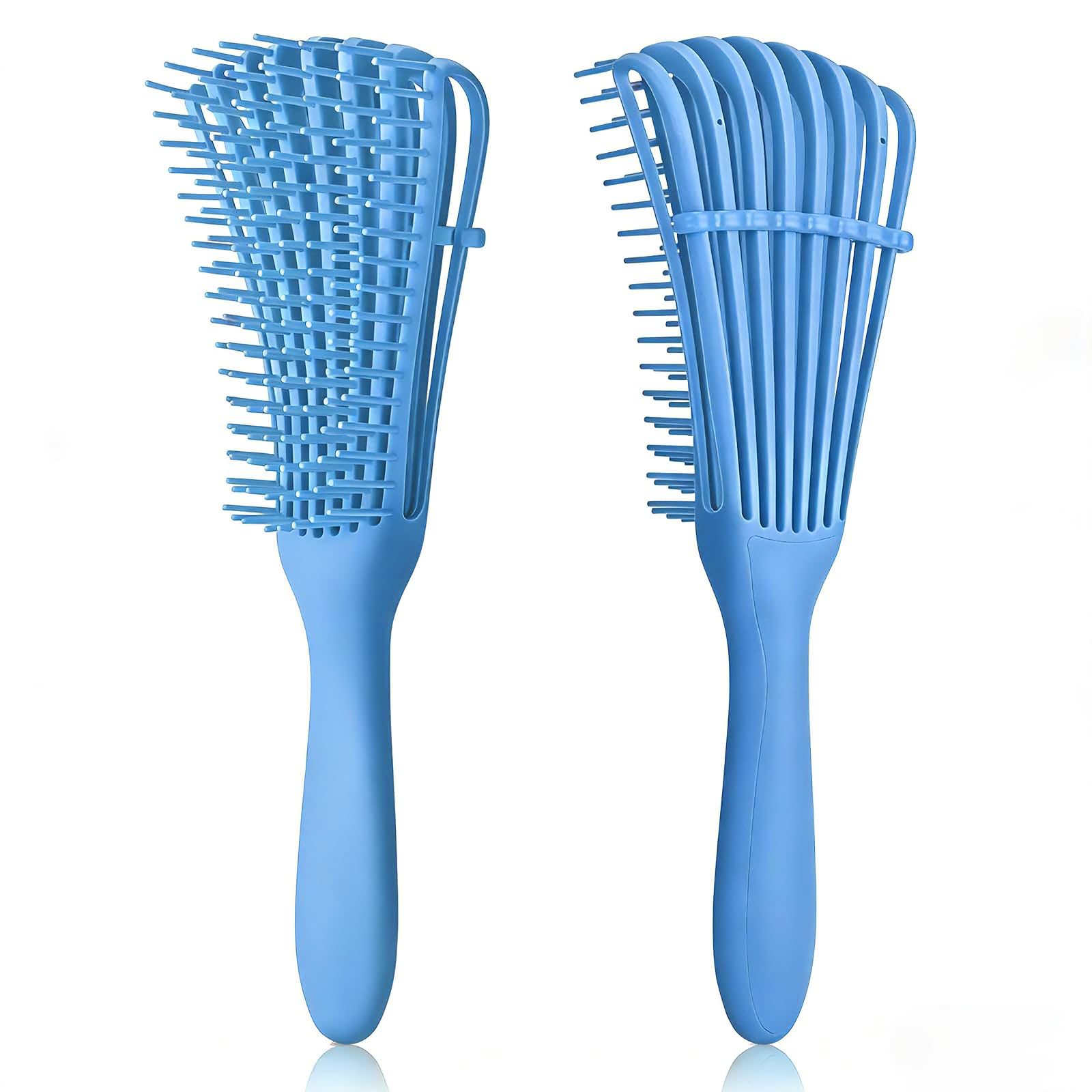 Daletu Detangle Brush for Curly, Afro 3a to 4c Kinky/Wavy/Frizzy Hair - Wet/Dry Long Thick Exfoliating Scalp Comb for Beautiful and Shiny Curls (Blue)