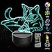 BEISHIDA Night Light 3D Pet Cat 3D Lamp Optical Illusion Nightlight Animals Bedside Lamp 7 Colors Changing LED Lamps with Remote Birthday Gifts for Girls Kids Baby Boys and Room Decor (Pet cat)
