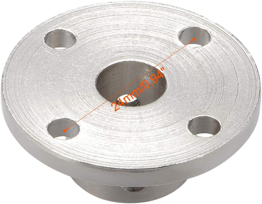 sourcing map 8mm Inner Dia H13*D16 Rigid Flange Coupling Motor Guide Shaft Coupler Motor Connector Silver Tone 2 PCS for DIY Parts - Image 3