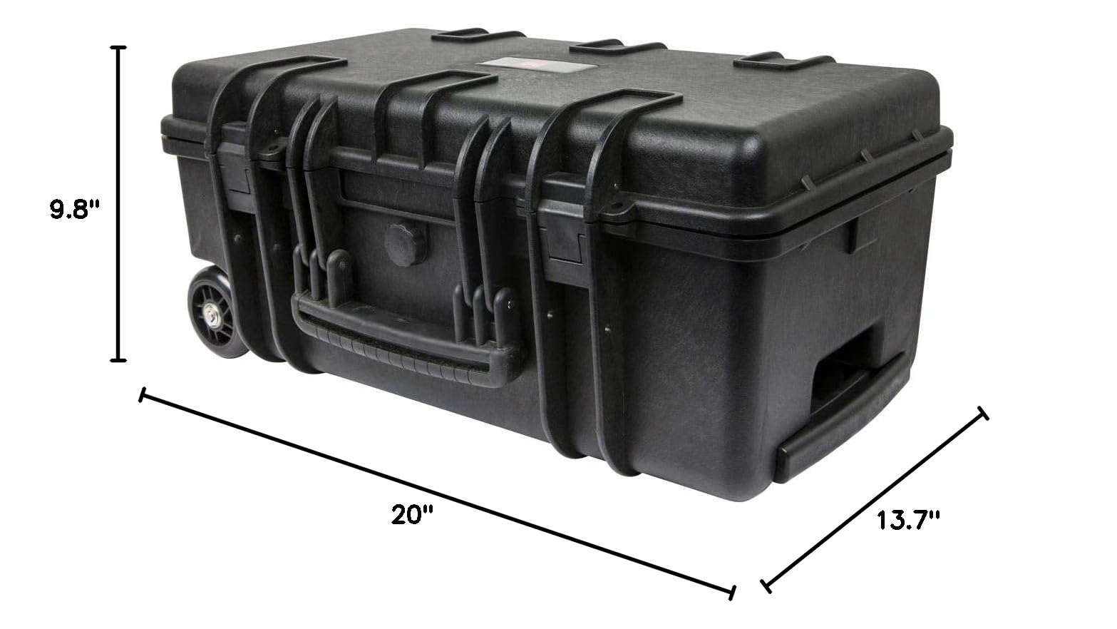 Monoprice Weatherproof Hard Case - 22 x 14 x 10 Inches, With Wheels and Customizable Foam, Shockproof, IP67, Ultraviolet And Impact Resistant Material, Black - Pure Outdoor Collection