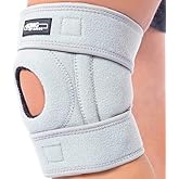 Patella Knee Brace for Arthritis Pain and Support with Side Stabilizers for Meniscus Tear, Women, Men, Acl, Running, Mcl, Tendonitis, Athletic, Lcl - Adjustable Neoprene Open Knee Sleeve -Grey