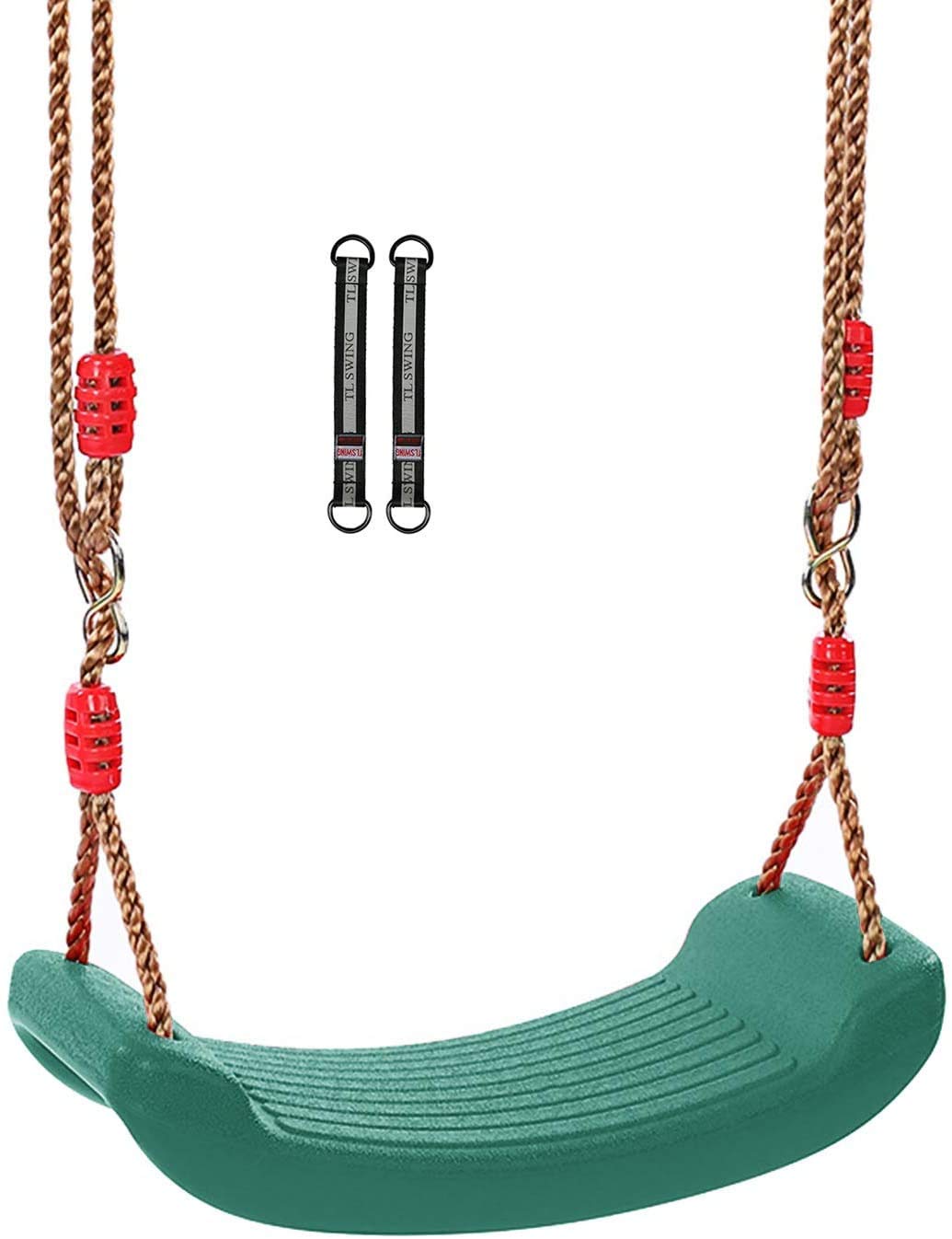 RedSwing Plastic Swing Seat with Rope, Kids Tree Swing Seat, Swing Set Accessories, Great for Outdoor Indoor, Tree, Swing Set, Playground, Green