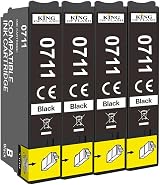 KING OF FLASH Compatible Ink for Epson T0711-T0715, 4x Black Cartridges SX218 view 1
