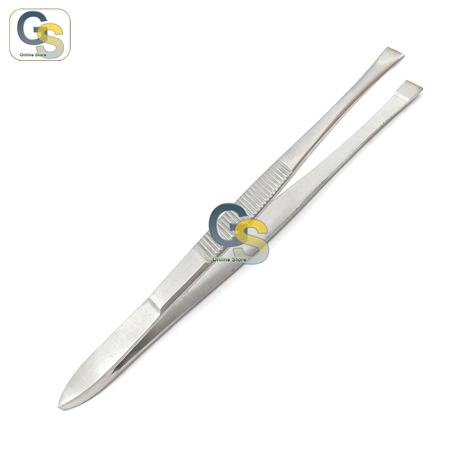 G.S STAINLESS STEEL TWEEZERS, BLUNT TIP BEST QUALITY
