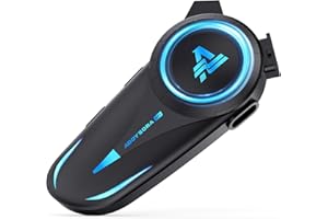 AOOYSORA 1200mAh Motorcycle Helmet Bluetooth Headset with Voice Assistant,Helmets Headset with IP66/V5.3/HI-FI Stero/Noise Reduction for Motorcycle Helmets,Single Ski/ATV/Bike