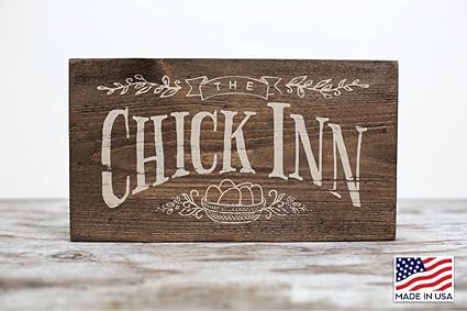 Chicken Coop Sign The Chick Inn Charming Rustic Wood Placard Hand Made In Usa