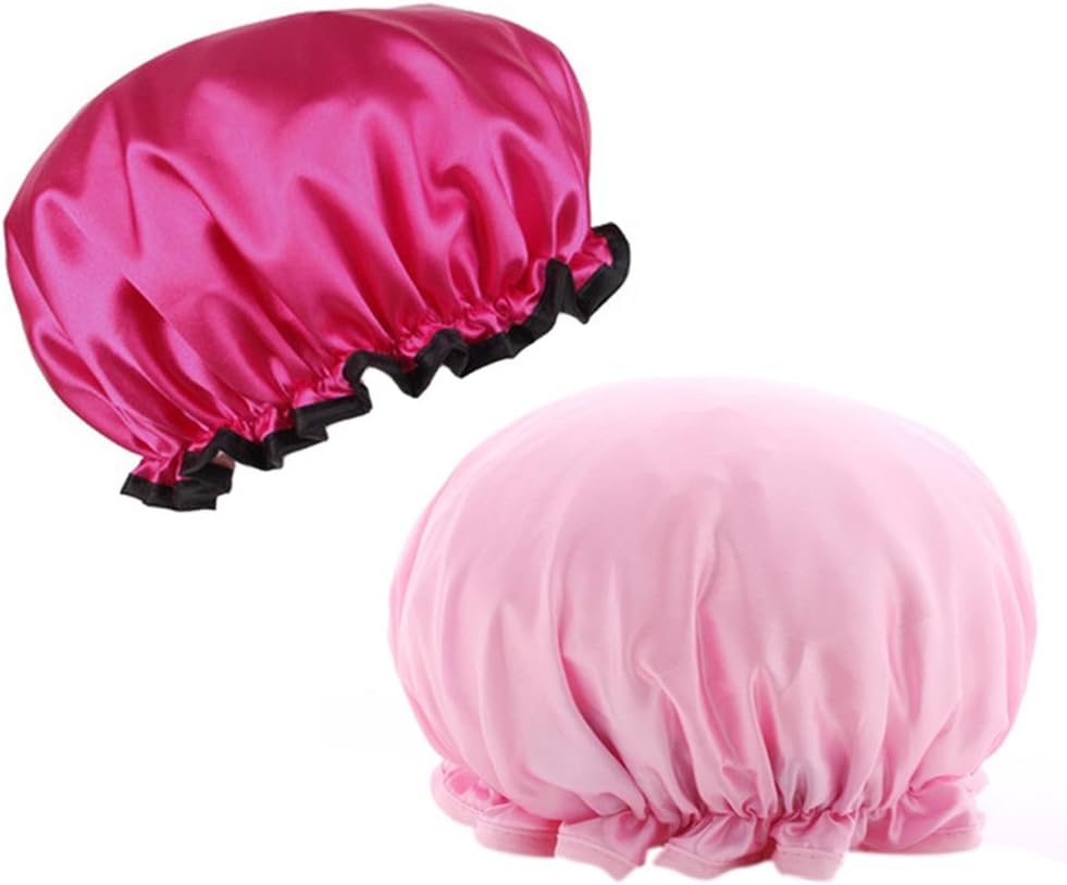 2 Pack Fashion Design Stylish Reusable Waterproof Shower cap with Beautiful pattern …